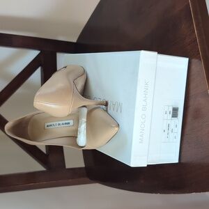 Manolo blahnik BB tan kidd leather heels